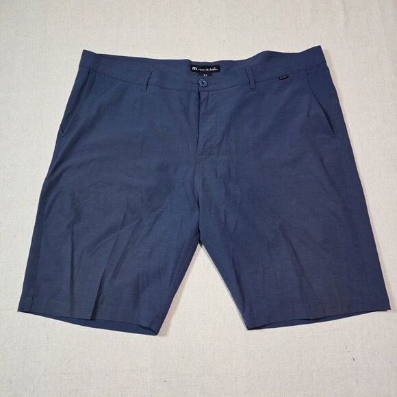 Travis Mathew Mens Golf Shorts Size 42 Navy Blue RN# 123280 Flawed Broken Zipper - Picture 3 of 6